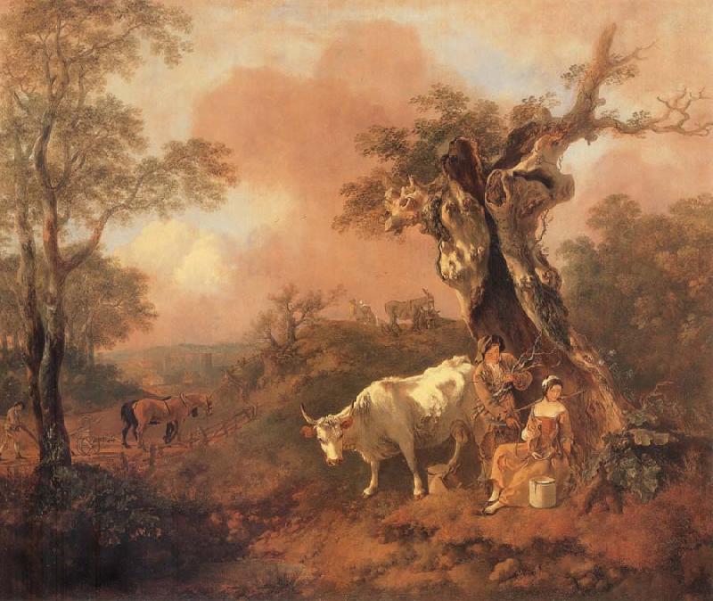 Thomas Gainsborough Landscape with a Woodcutter cowrting a Milkmaid